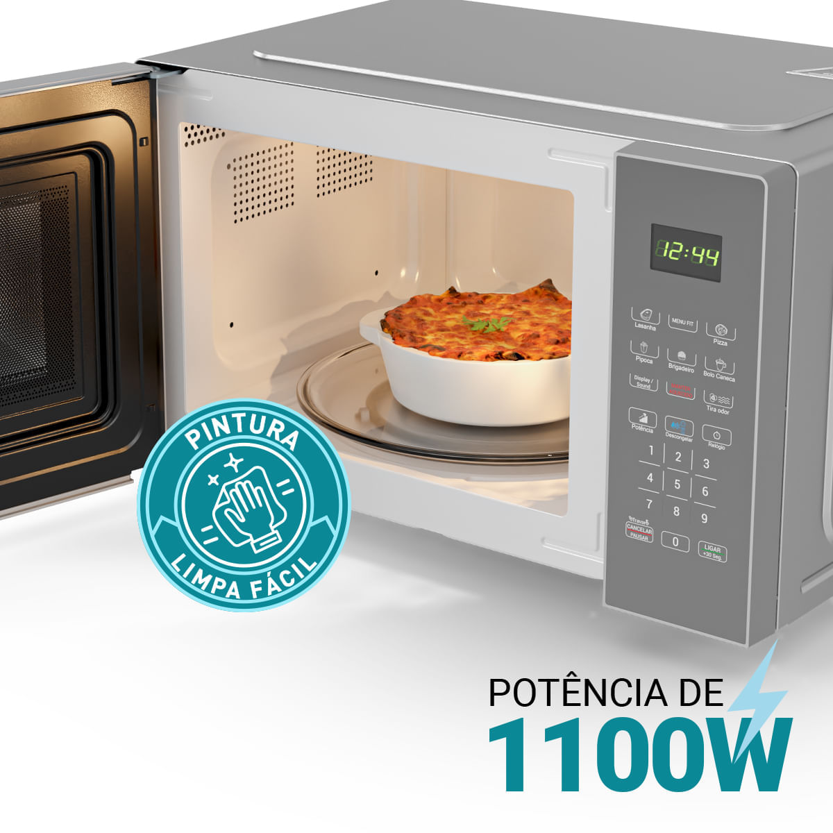 Micro-ondas Philco 25L 1100W Limpa Fácil PM26S 220V