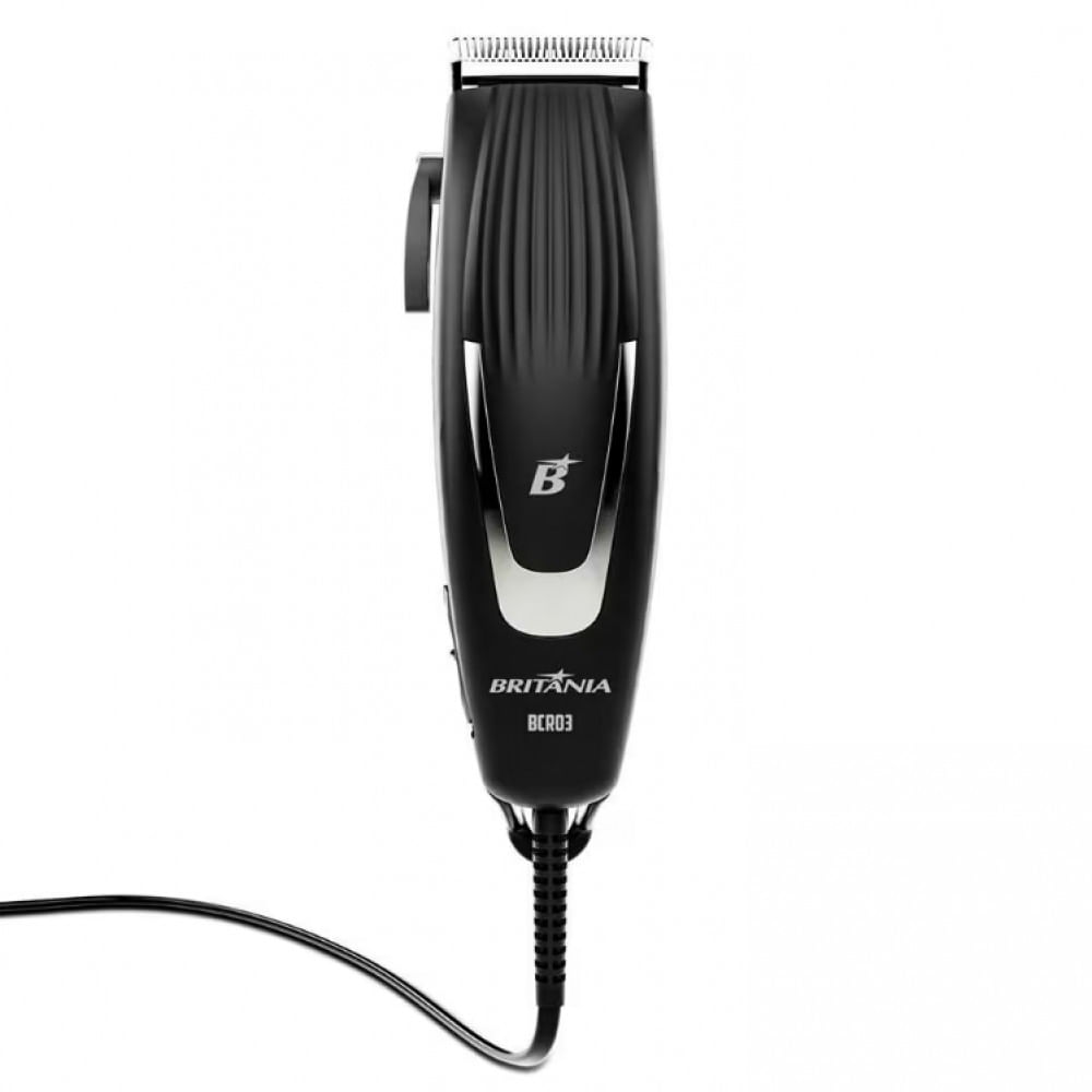 1 Máquina de Cortar Cabelo Britânia BCR03 18W com 9 acessórios
