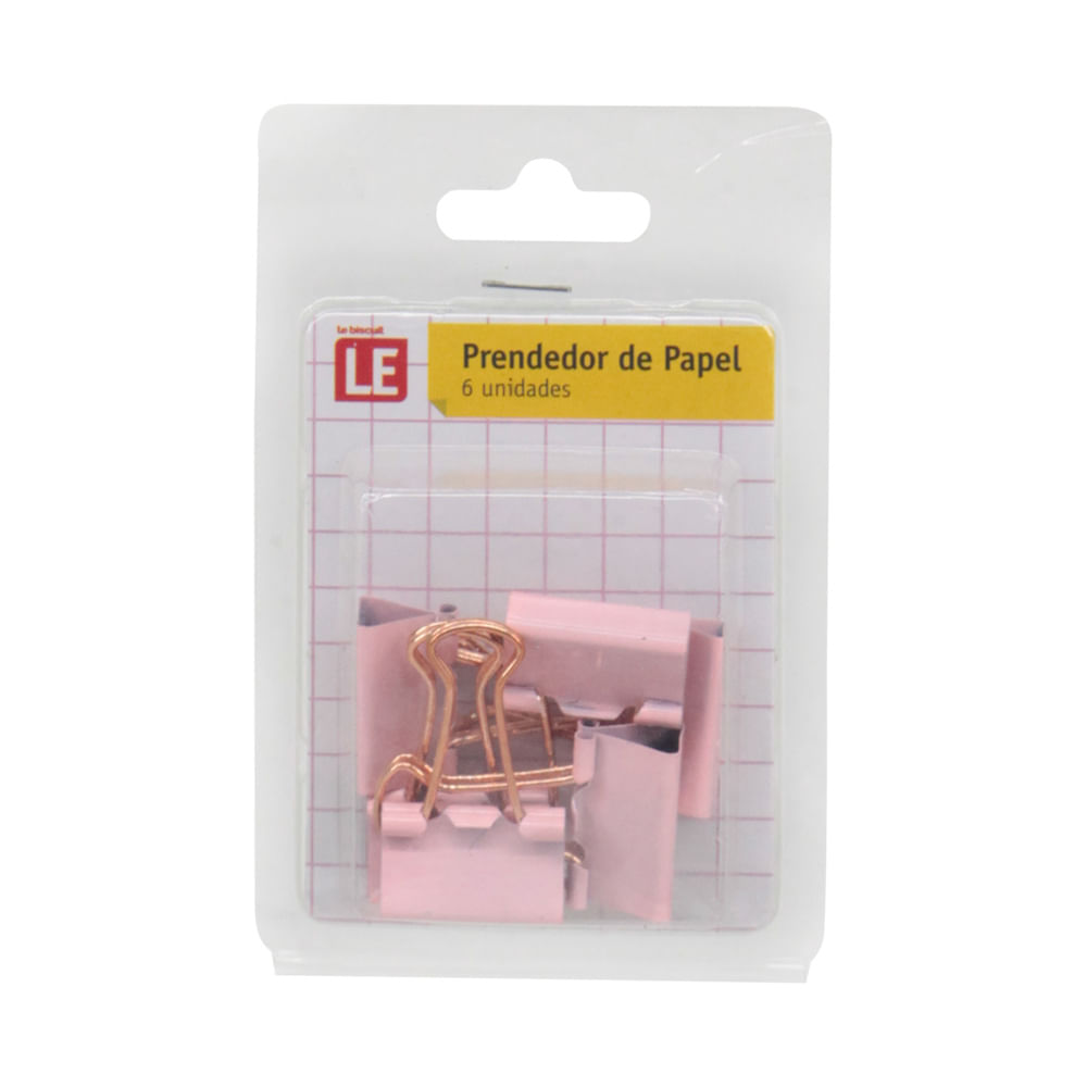 Binder Clip Le Rosé 25mm com 6 Unidades