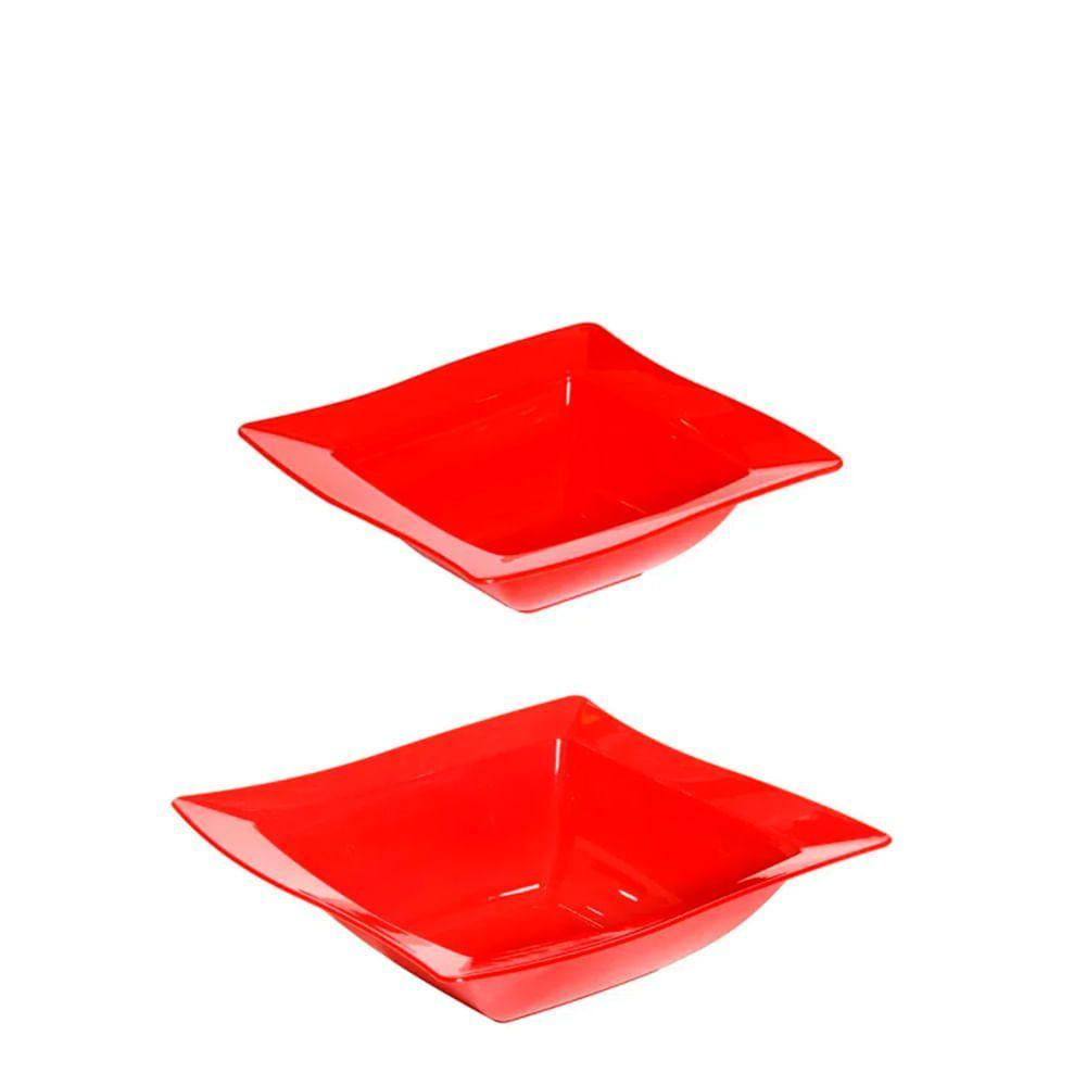 Kit Saladeira Moove 800ml + 2l Vermelho Em Polipropileno Linha Tropical Vem