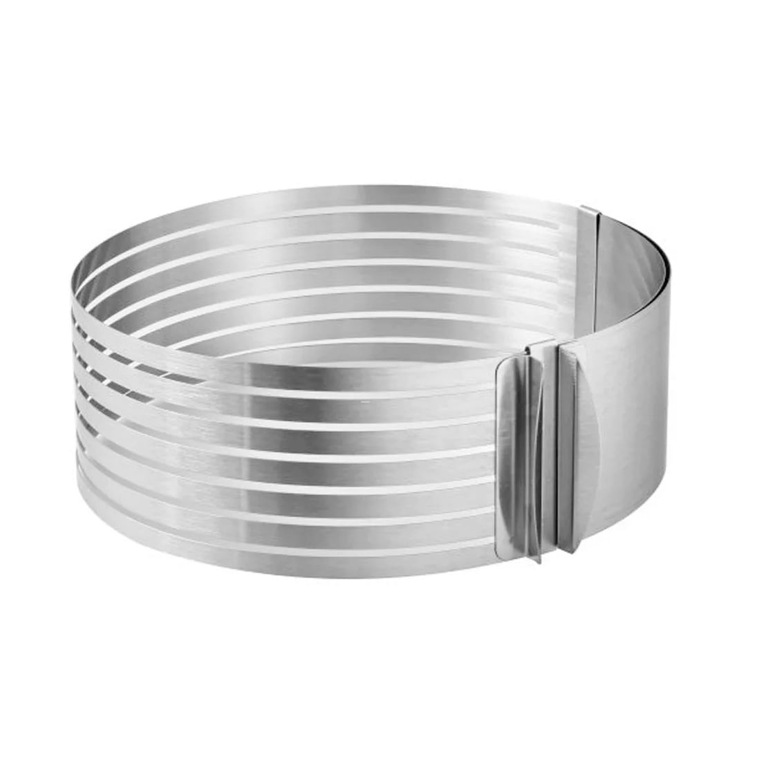 Cortador de Bolo Molde Camadas Ajustavel Aro Inox 24 a 30cm