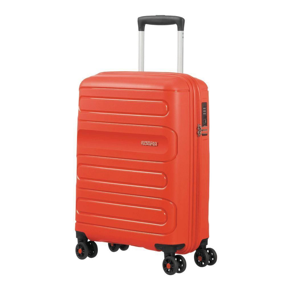 Mala De Bordo Pequena Em Polipropileno American Tourister By Samsonite Sunside Cadeado Tsa Vermelho P