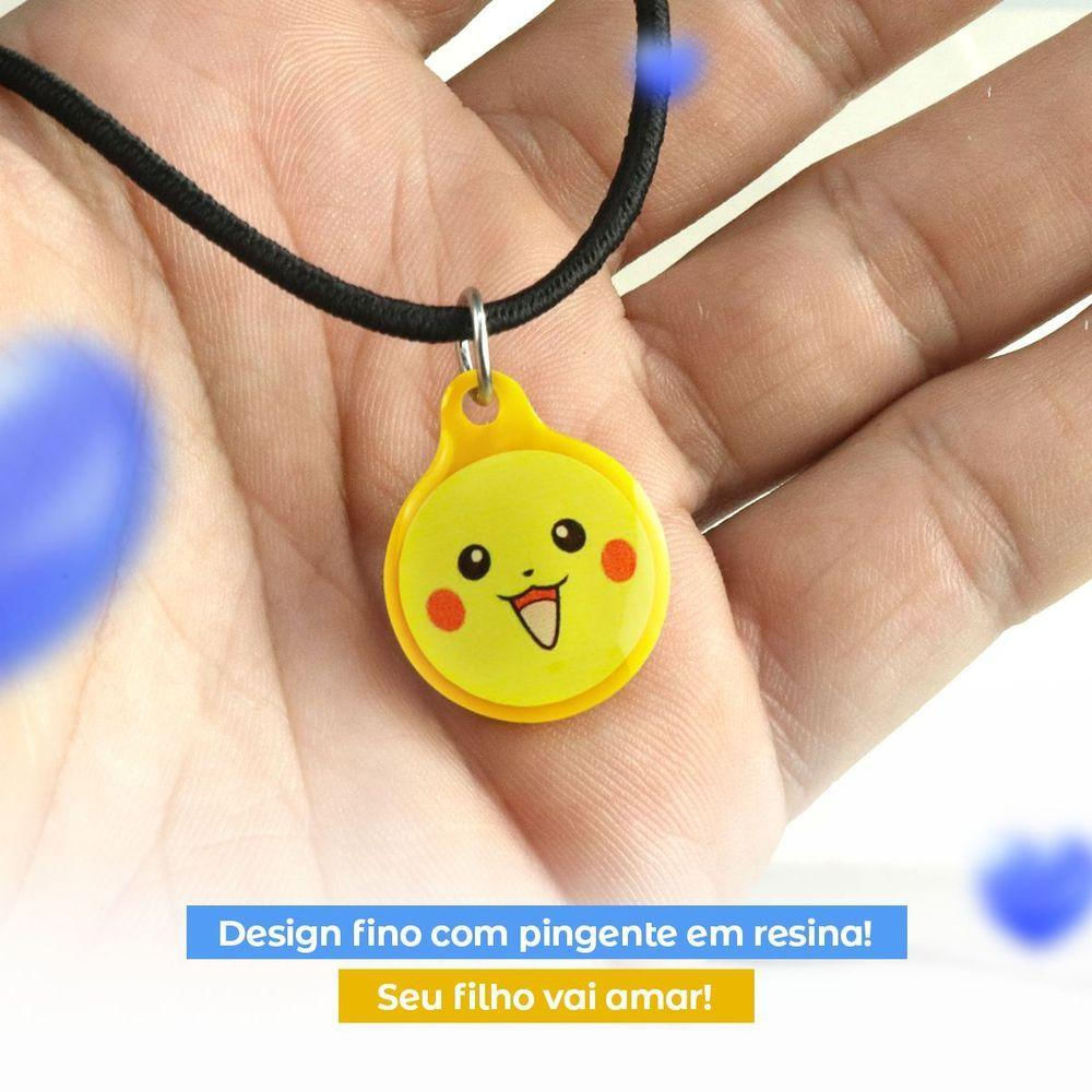 Colar Infantil Unissex + Pingente Qualidade Premium Pikachu Moda Criança Menina Amarelo Unissex