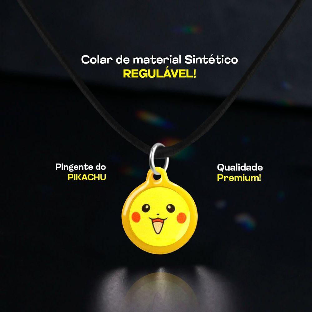 Colar Infantil Unissex + Pingente Qualidade Premium Pikachu Moda Criança Menina Amarelo Unissex