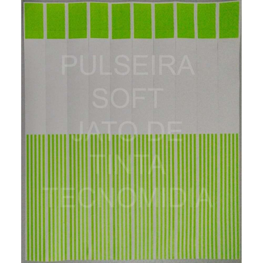 250 Pulseira Verde Fluor Soft jato de tinta impressão jato de tinta, cera ou silk