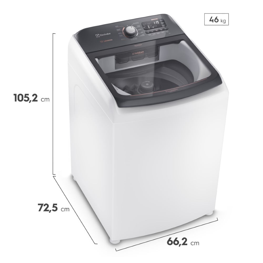 Máquina de Lavar 15kg Electrolux Premium Care com Cesto Inox. Jet&Clean e Time Control (LEC15) 127V