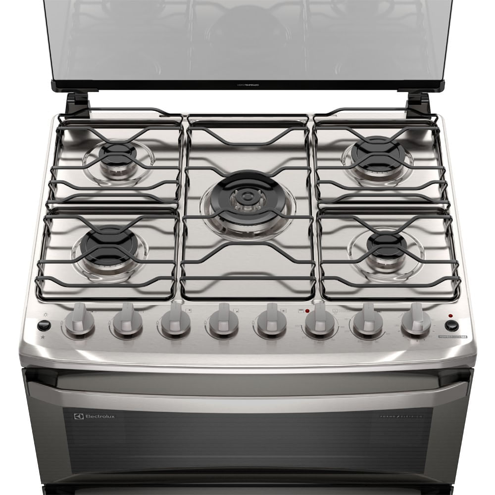 Fogão 5 bocas Electrolux Cinza Experience 2 Fornos, PerfectCook360 e Tripla Chama (FE5DC) 220V