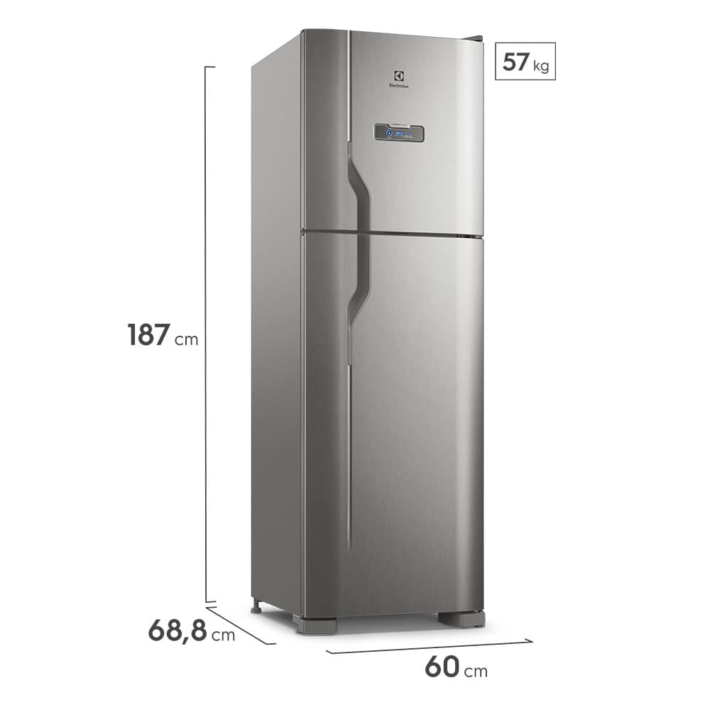 Geladeira Electrolux Frost Free 400L Efficient Turbo Freezer Duplex Inox Look (DFX44) 220V