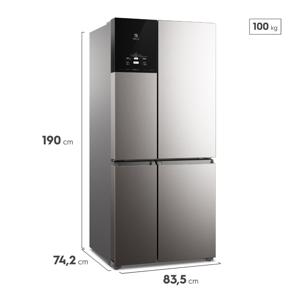 Geladeira Electrolux Frost Free Inverter 581L FlexiSpace 4 Portas Cor Inox Look (IQ8S) 127V
