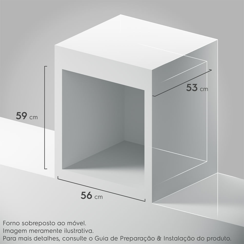 Forno de Embutir a Gás Continental 80L com TOPLimpaFácil (OC8GM) 127V