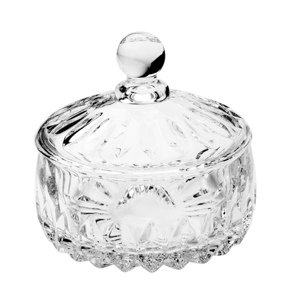 Vaso Potiche Cristal Wolff 14x14cm Louise Transparente