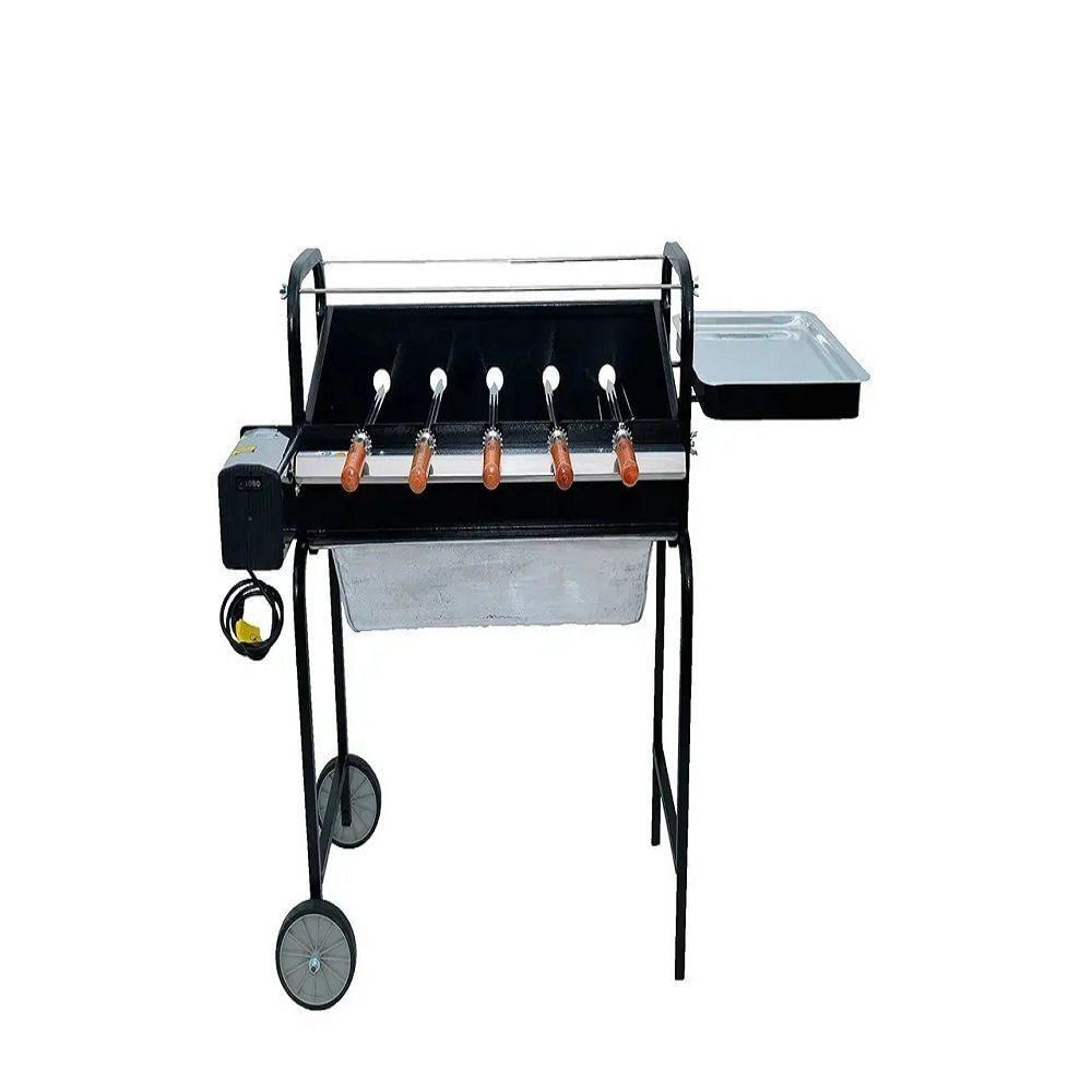 Churrasqueira Lobo Califórnia Portátil Com Braseiro + 5 Espetos Modelo Inox