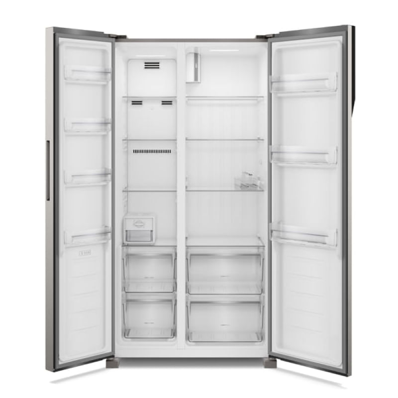 Geladeira Electrolux Frost Free Inverter 435L Efficient com AutoSense Side by Side cor Inox Look (IS4S) 127V