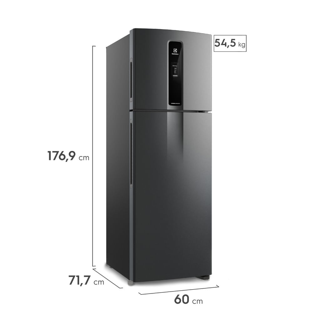 Geladeira Electrolux Frost Free Inverter 390L Efficient AutoSense Duplex Black Inox Look (IF43B) 127V