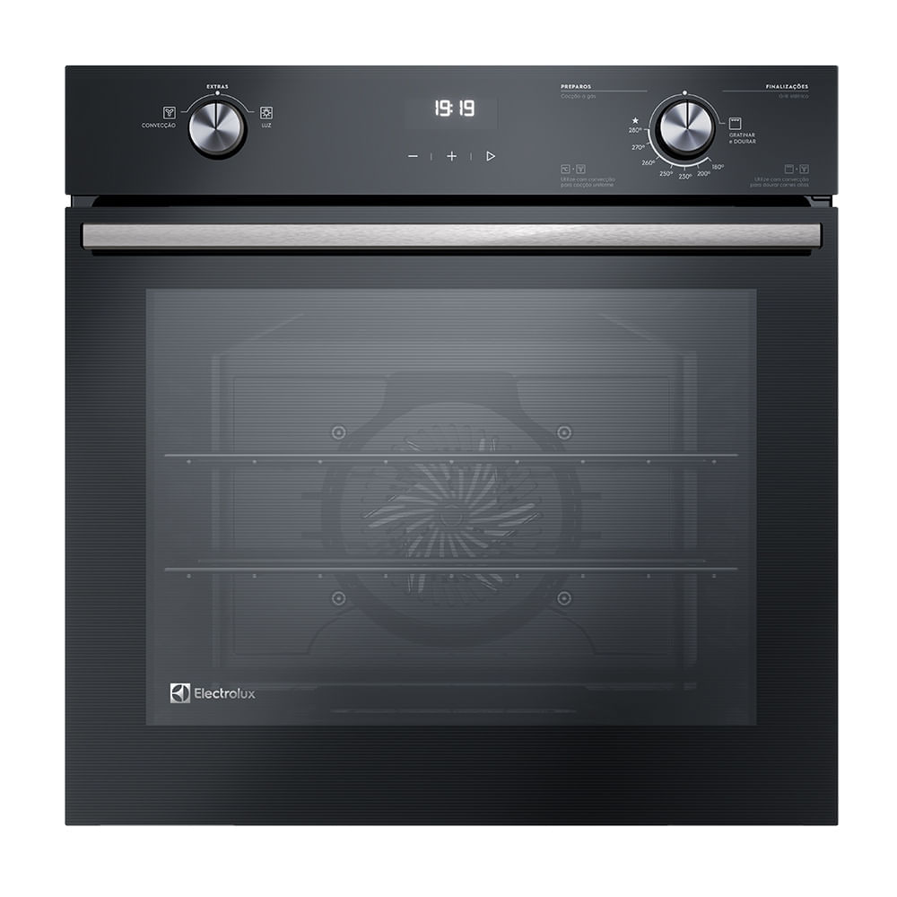 Forno de Embutir Electrolux a Gás 80L Efficient com PerfectCook360 Preto (OE8GH) 220V