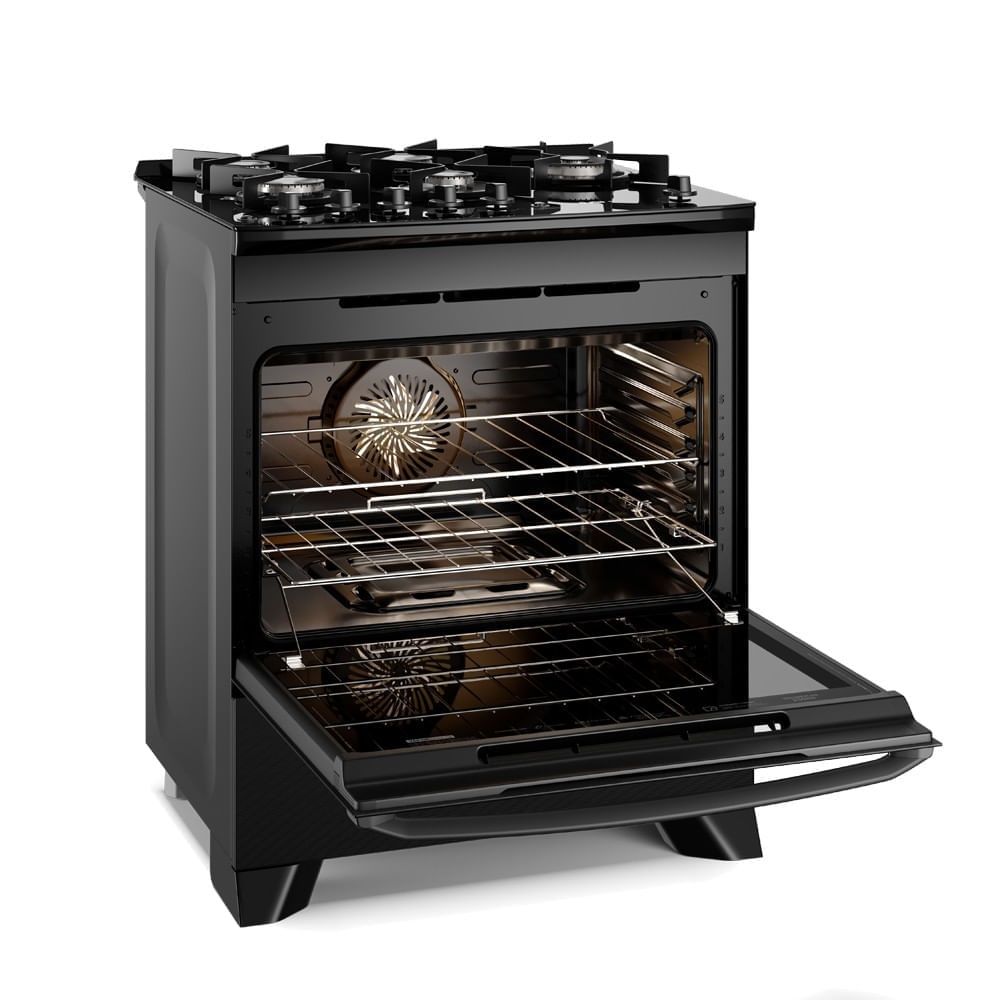 Fogão 5 bocas Electrolux Preto Experience c/ Mesa de Vidro, Grill e PerfectCook360 (FE5CP) 220V