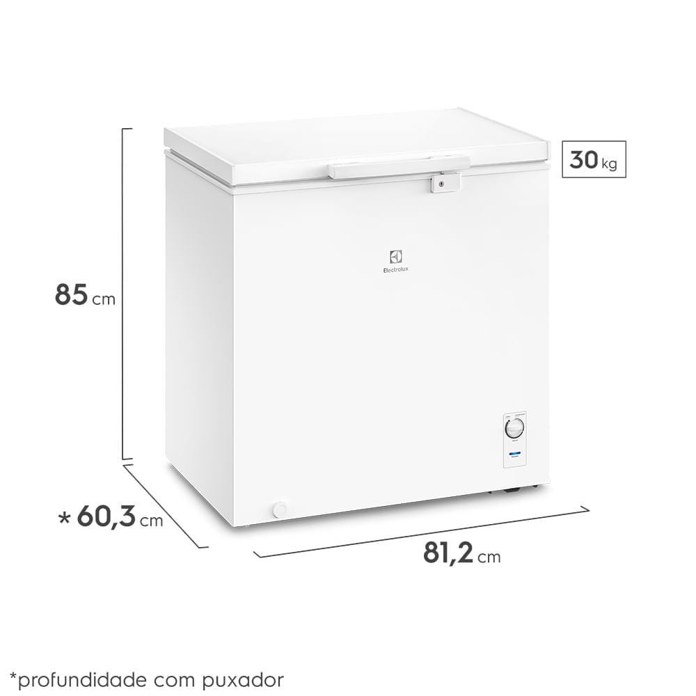 Freezer Horizontal Electrolux Cycle Defrost 199L com função Turbo Freezer Uma Porta (HE200) 127V