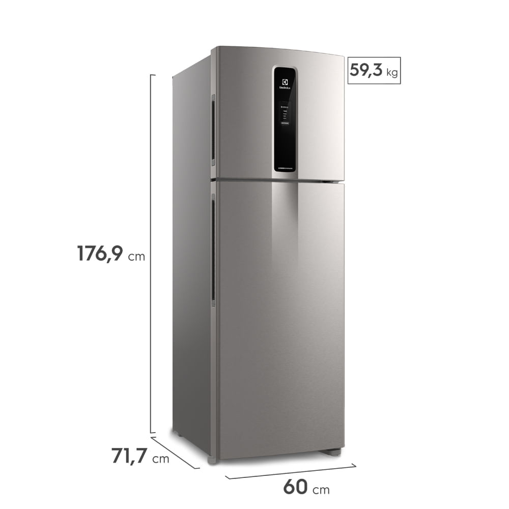 Geladeira Electrolux Frost Free Inverter 390L Efficient AutoSense Duplex Inox Look (IF43S) 127V
