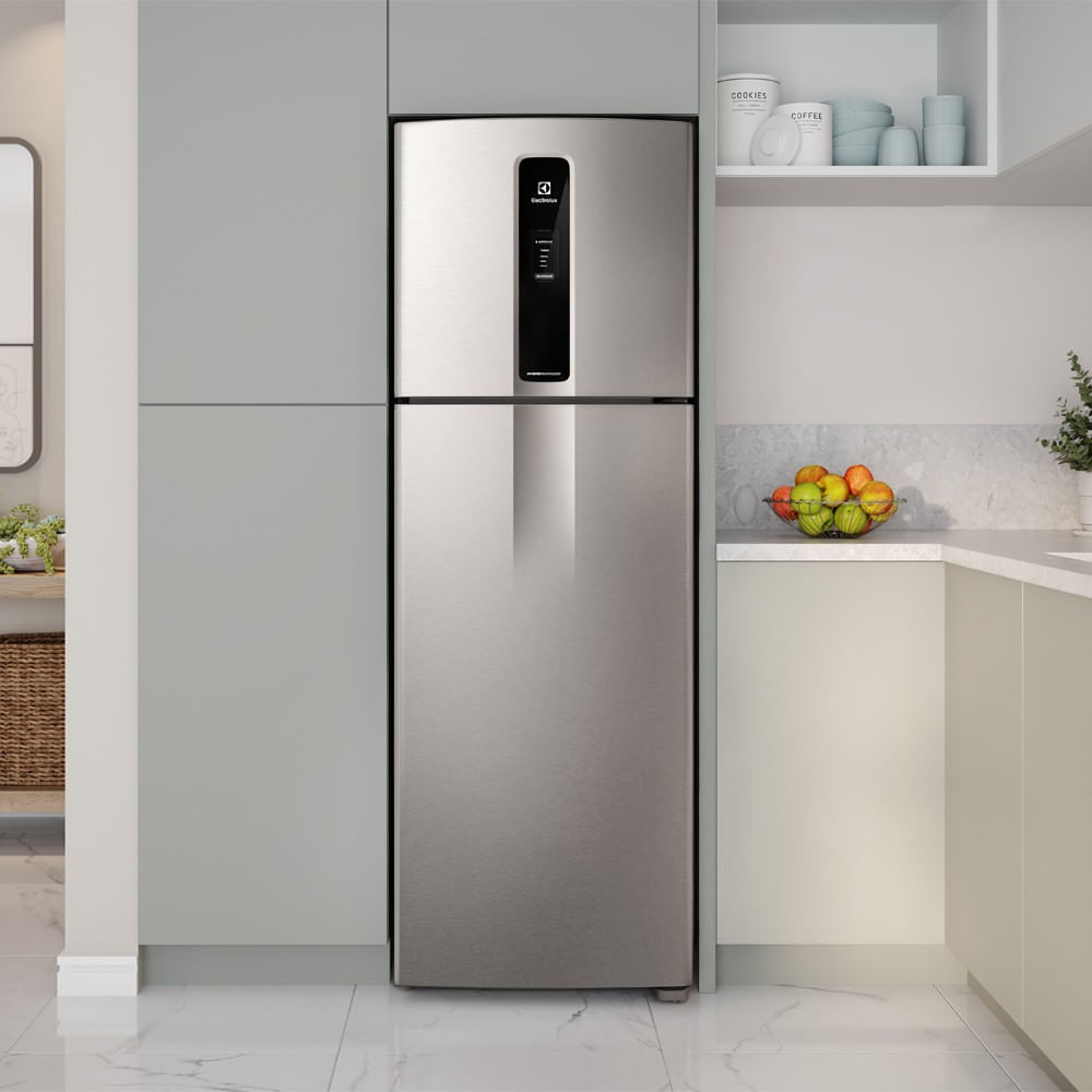 Geladeira Electrolux Frost Free Inverter 390L Efficient AutoSense Duplex Inox Look (IF43S) 127V