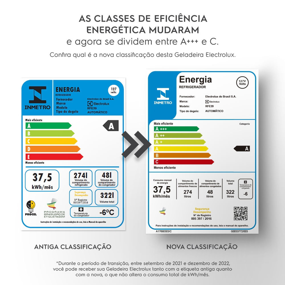 Geladeira Electrolux Frost Free 322L Painel Blue Touch Uma Porta Branca (RFE39) 127V