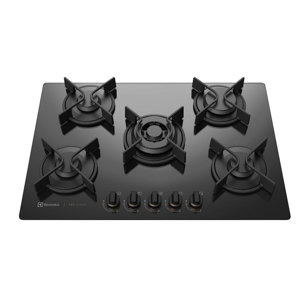 Cooktop 5 Bocas Electrolux a Gás com Tripla Chama e Grades de Ferro Fundido Pro Series (GV75P)