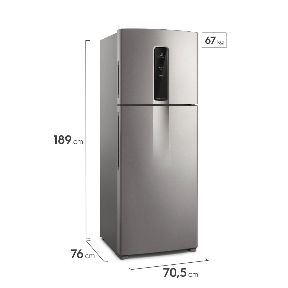 Geladeira Electrolux Frost Free Inverter 480L Efficient com AutoSense SmartBivolt Duplex cor Inox Look (IT70S) Bivolt