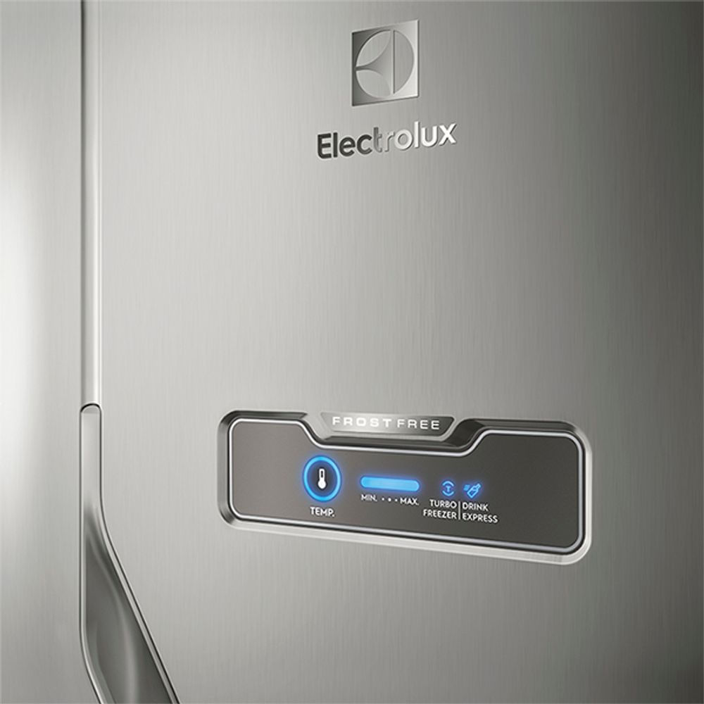 Geladeira Electrolux Frost Free 371L Turbo Congelamento Duplex Cor Inox (DFX41) 127V