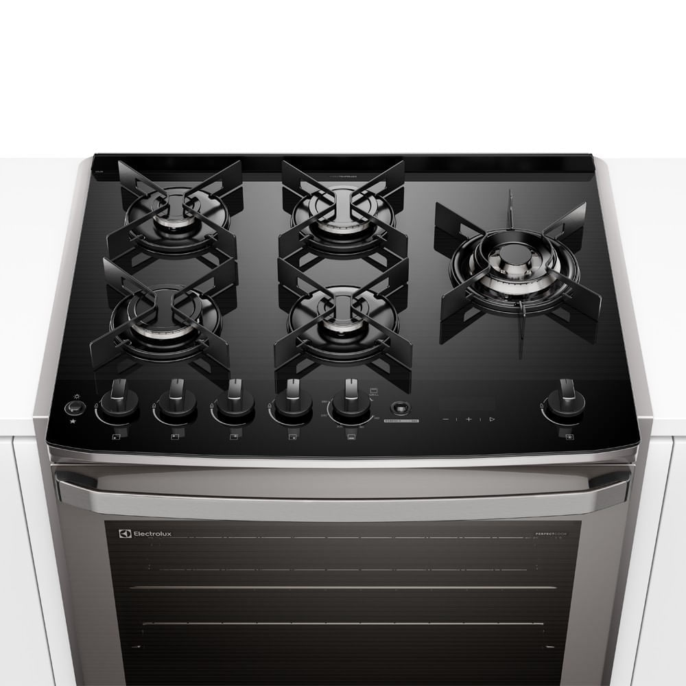 Fogão de Embutir 5 bocas Electrolux Cinza Experience Mesa de Vidro e Grill (FE5EC) 127V