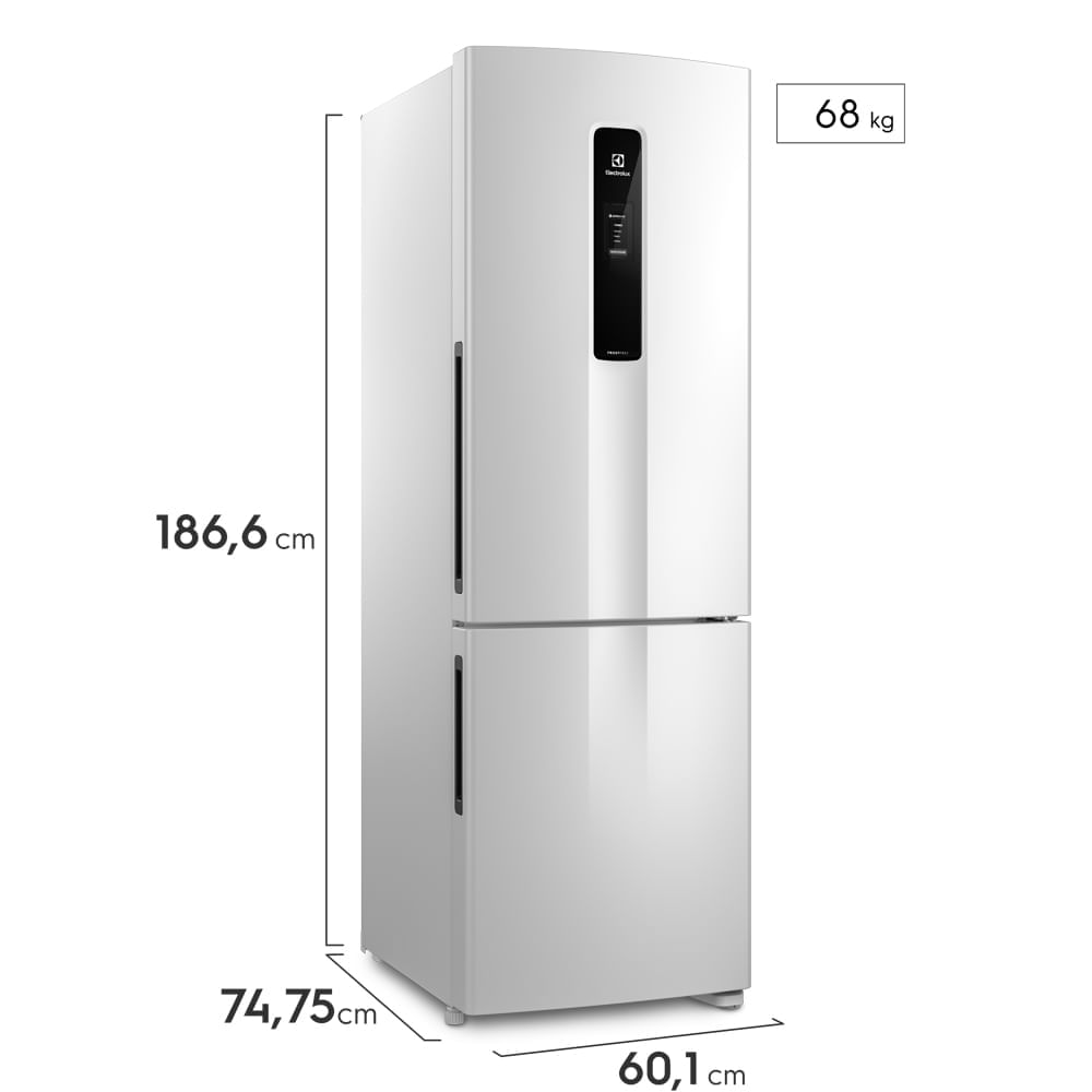 Geladeira Electrolux Frost Free 400L Efficient AutoSense Inverse Branca (DB44) 220V
