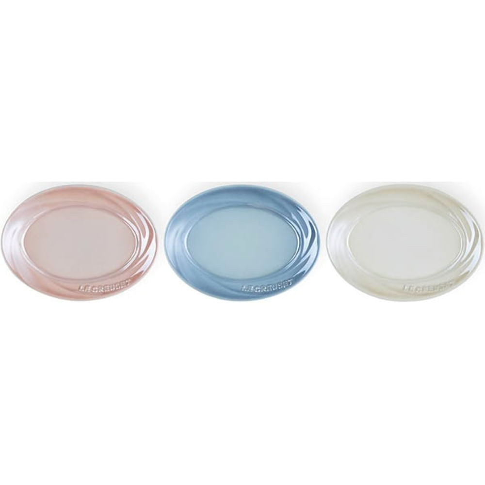 SET LE CREUSET 3 PRATOS OVAL EM CERÂMICA COLORIDO 15CM 69334156819014