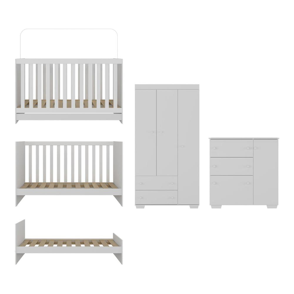 Quarto Infantil Completo com Colchão Incluso Algodão Doce Multimóveis MP4253 Branco