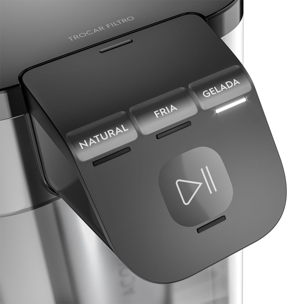 Purificador Electrolux Pure 4x Água Gelada, Fria e Natural com Painel Touch Cinza (PE12G) Bivolt