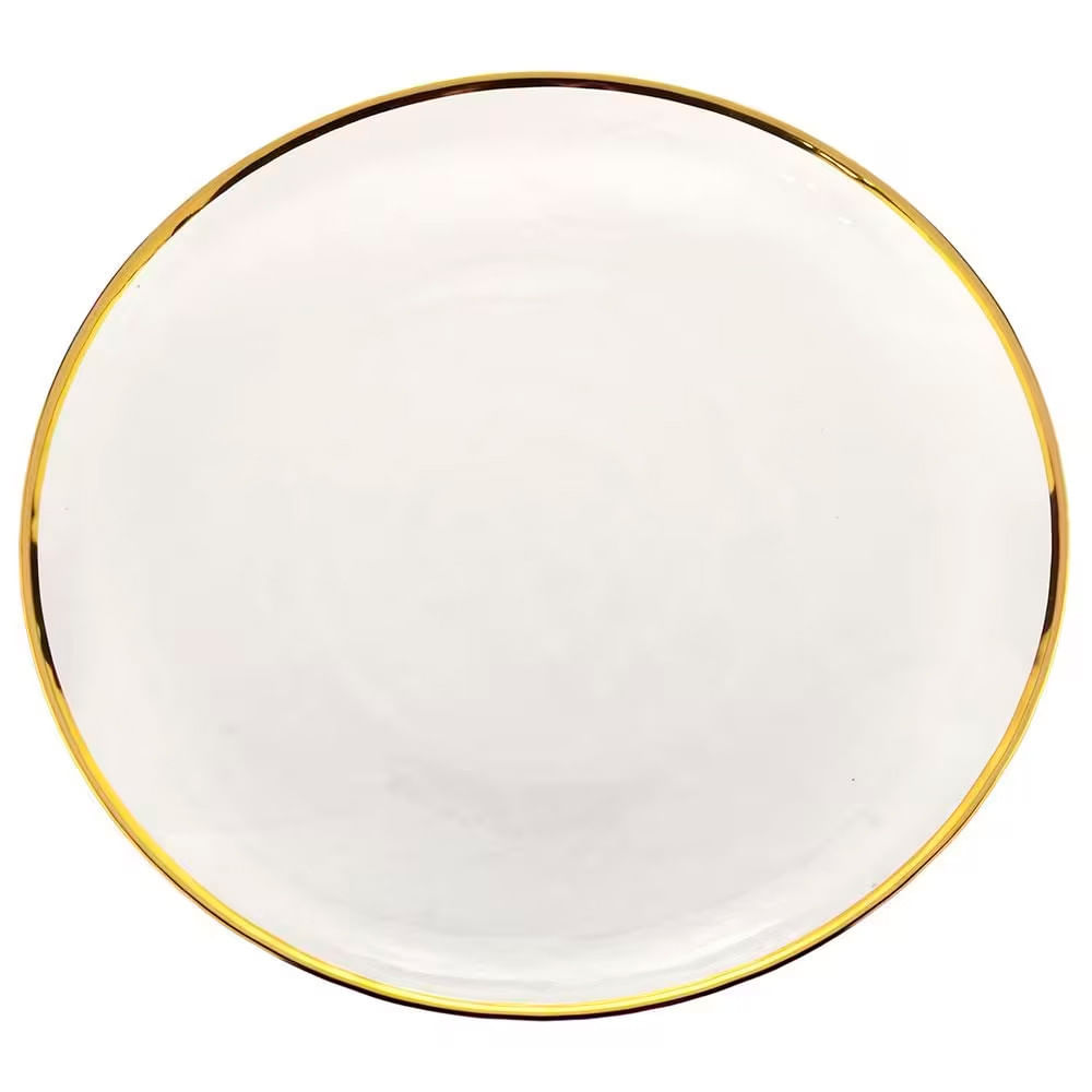 Prato Raso Wolff Agate com Borda Dourada 26 cm