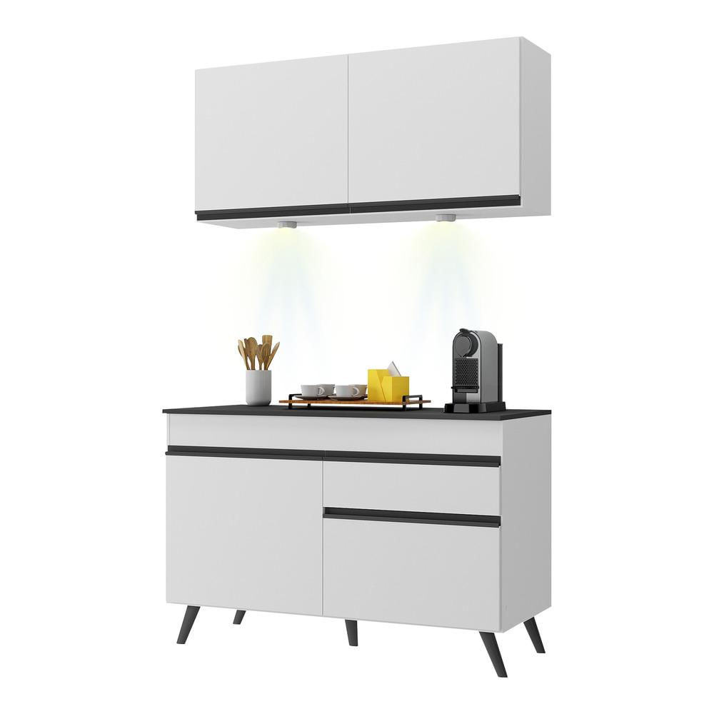 Armário de Cozinha Compacta 2 peças com Leds MP2012.964 Veneza Up Multimóveis Branco