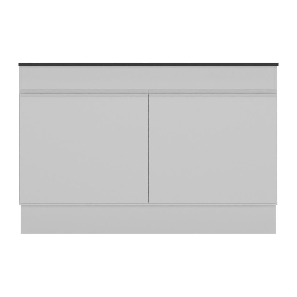 Balcão Cozinha Gabinete Pia 120cm 2 Portas com Rodapé Veneza Multimóveis MP2239 Branco