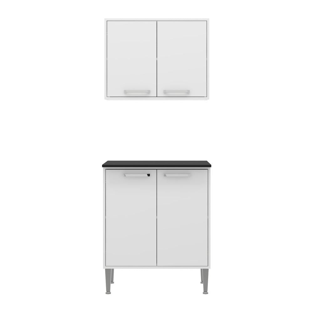 Armário de Cozinha com Balcão Multimóveis Xangai 2 Portas FG3053 Branco