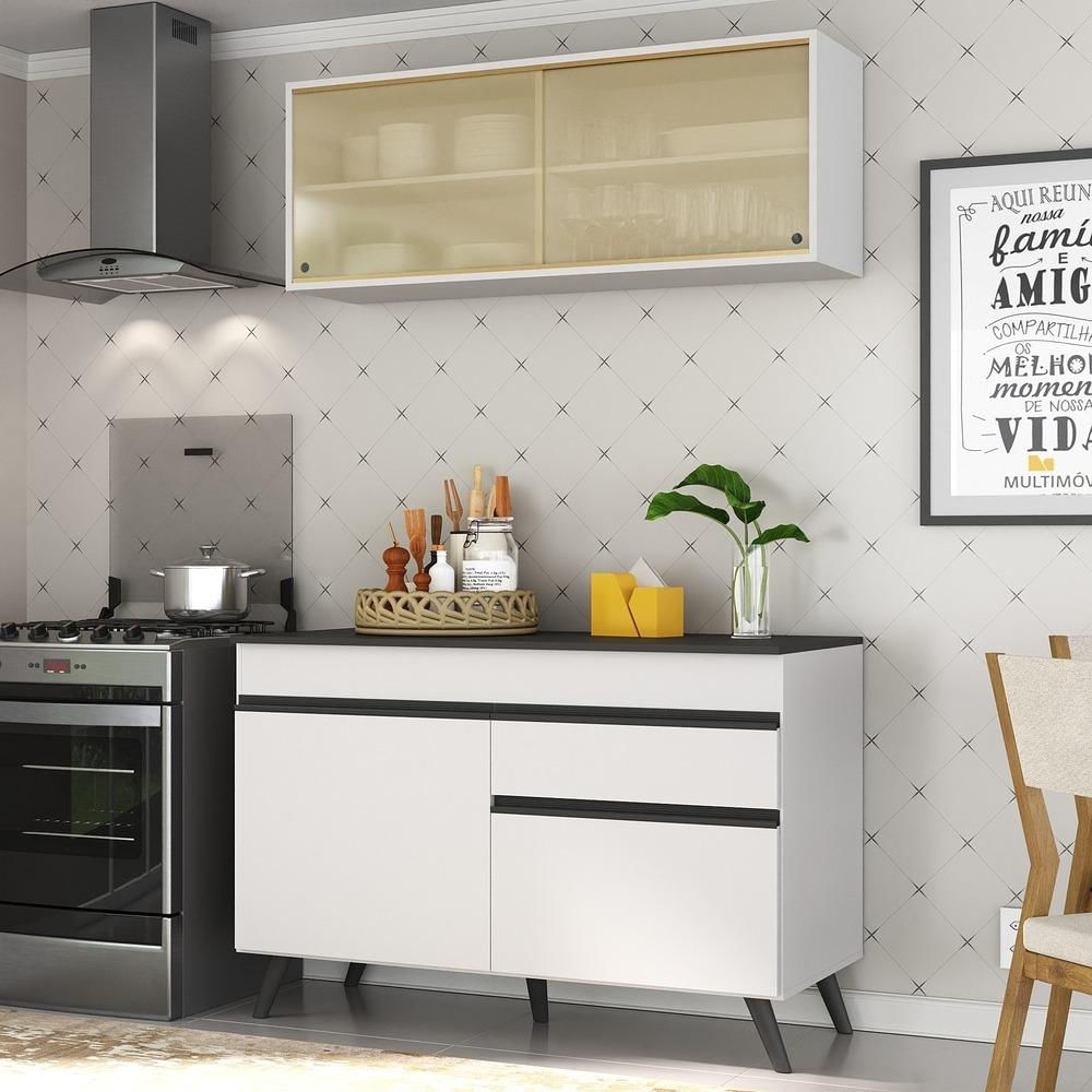 Armário de Cozinha Compacta 2 peças MP3688.964 Veneza Multimóveis Branco