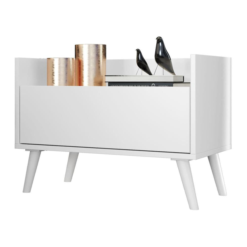 Mesa de Cabeceira 80cm Retrô Multimóveis V4000 Branco