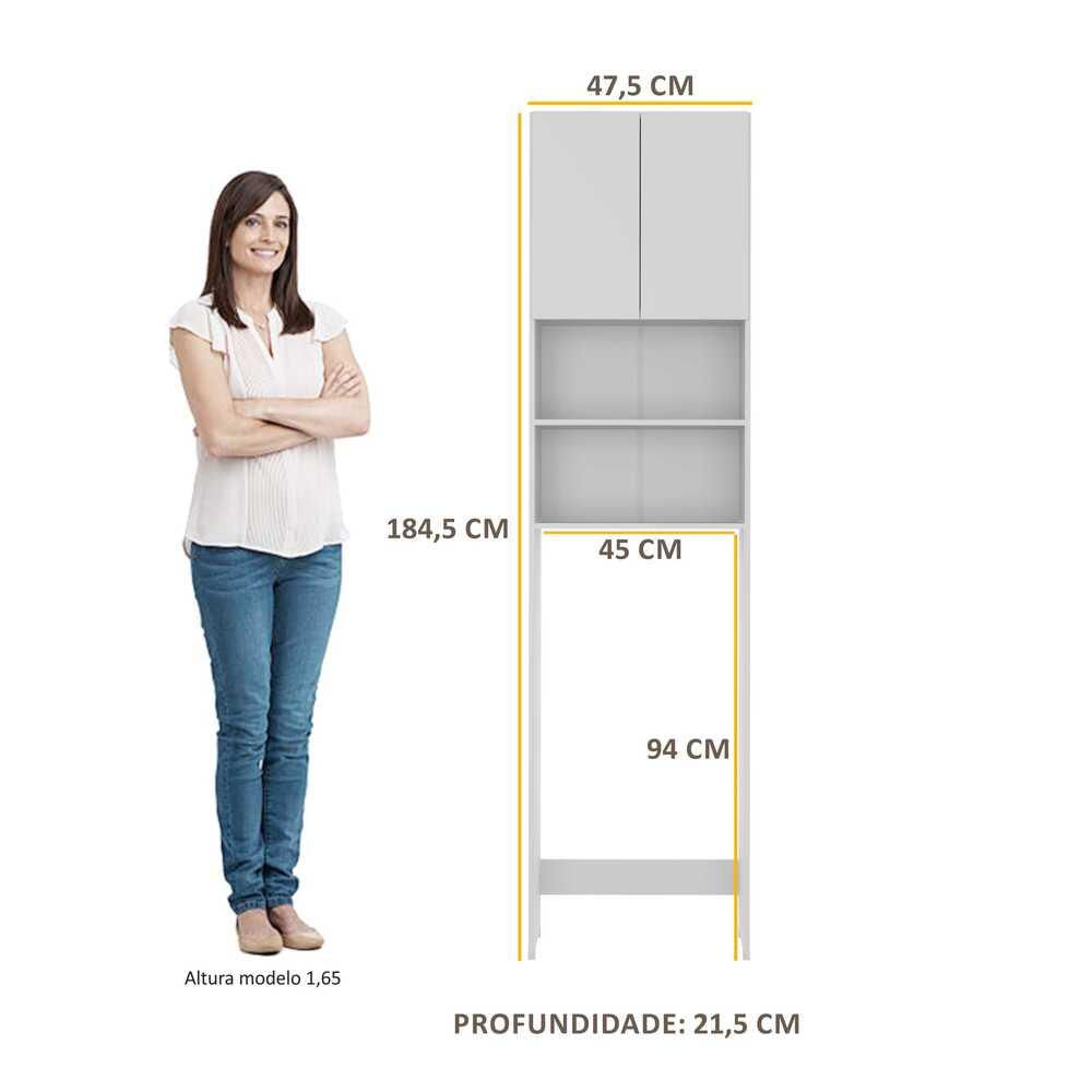 Armário de Banheiro para Vaso Sanitário Multimóveis com 2 portas FG3064 Branco