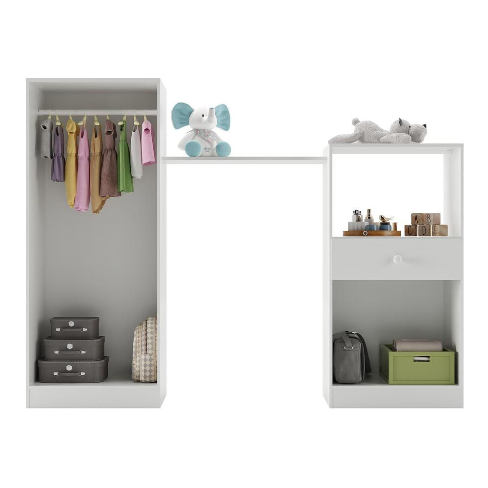 Quarto de Bebê Completo Berço/Guarda-Roupa/Cômoda FG2869 Multimóveis Branco