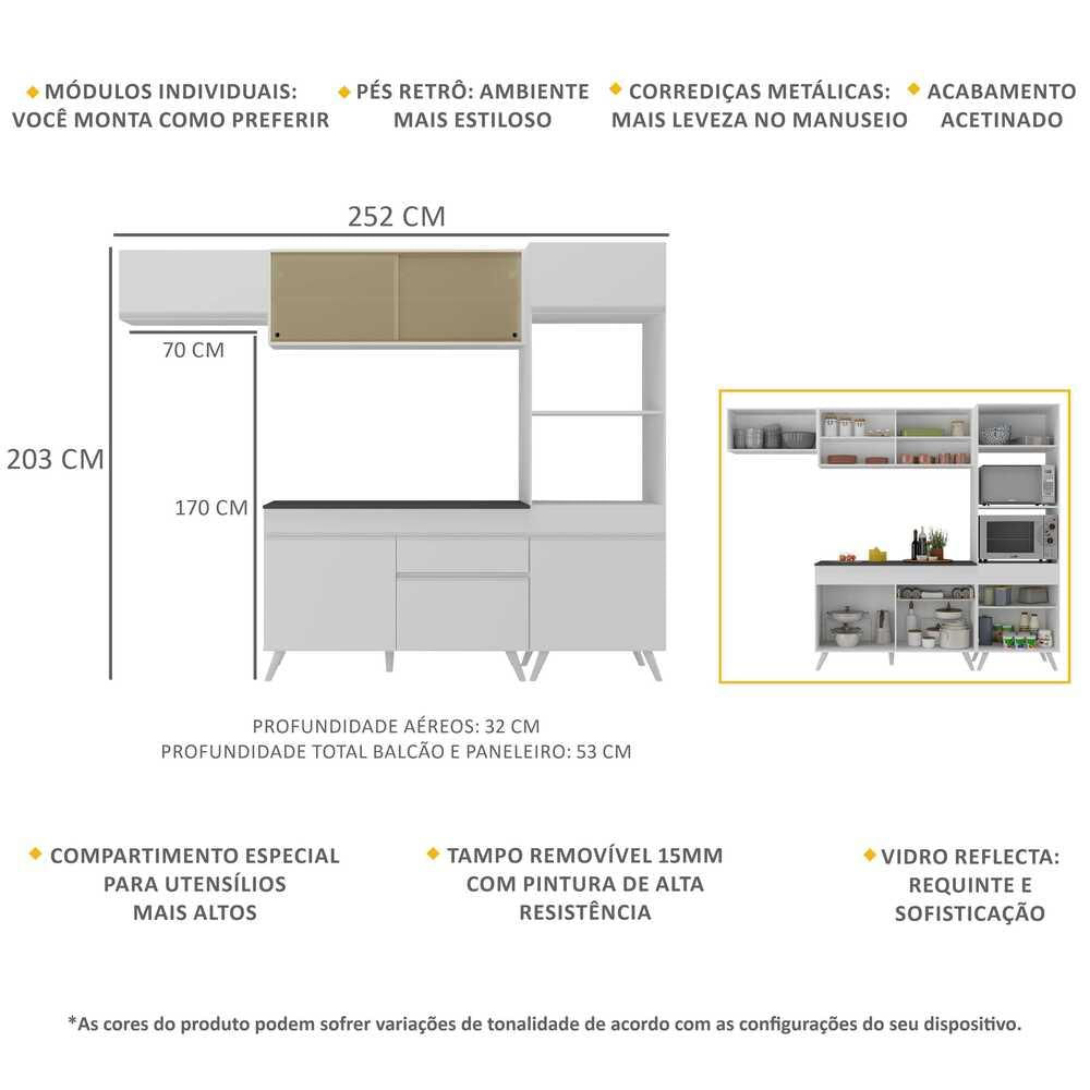 Armário de Cozinha Compacta 4 peças MP3691.891 Veneza Branco