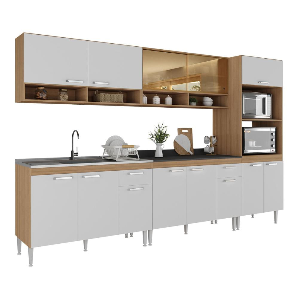 Cozinha Completa Modulada com Armário e Balcão 5 Pçs Paris Multimóveis MP2225