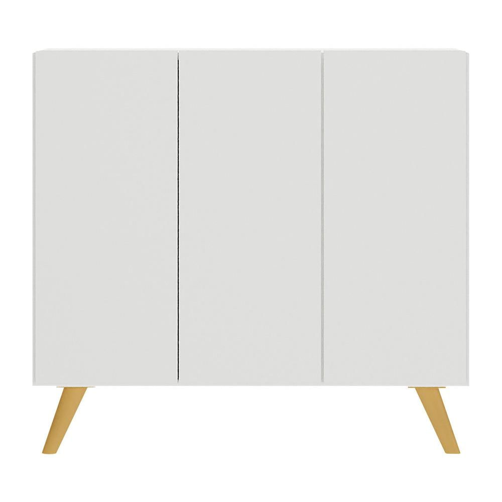 Gabinete Banheiro 3 Portas Retrô 90cm Multimóveis MP5030 Branco/Natural