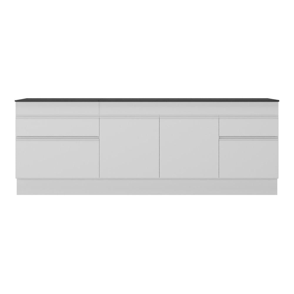 Kit 2 Balcões com Rodapé Gabinete Pia 150 cm e Cooktop 70 cm Veneza Multimóveis MP2108.891 Branco