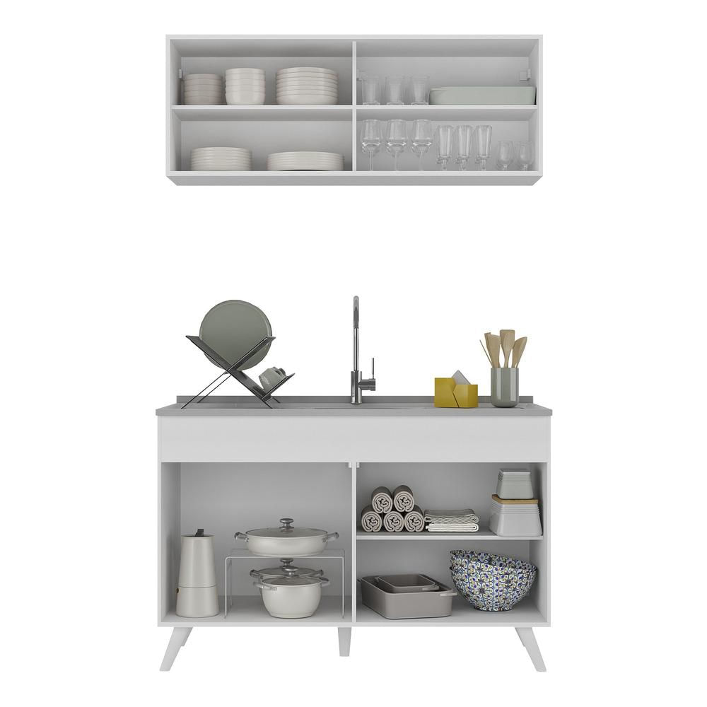 Armário de Cozinha Compacta 120cm Veneza Multimóveis V2140 Branco