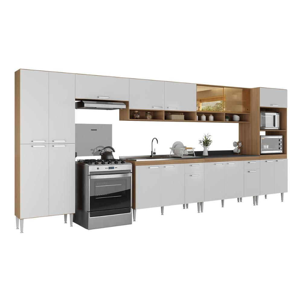 Cozinha Completa Modulada 7 Pçs com Armário e Balcão de Pia Paris Multimóveis MP2226