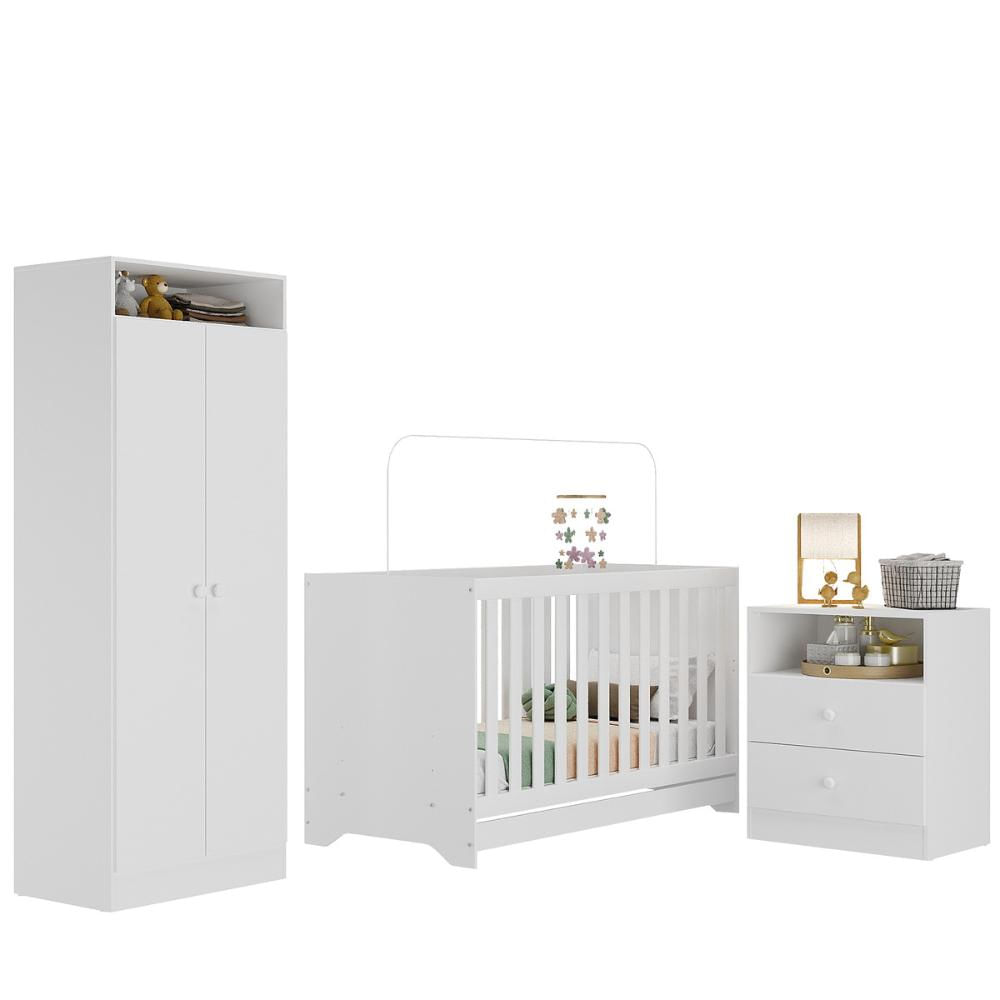 Quarto Infantil Completo Com Colchão Incluso Encanto Multimóveis Branco