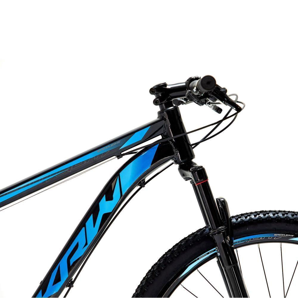 Bicicleta Aro 29 Krw Alumínio Shimano 21 Vel Freio A Disco Suspensão Mountain Bike S6 19 Preto-Azul