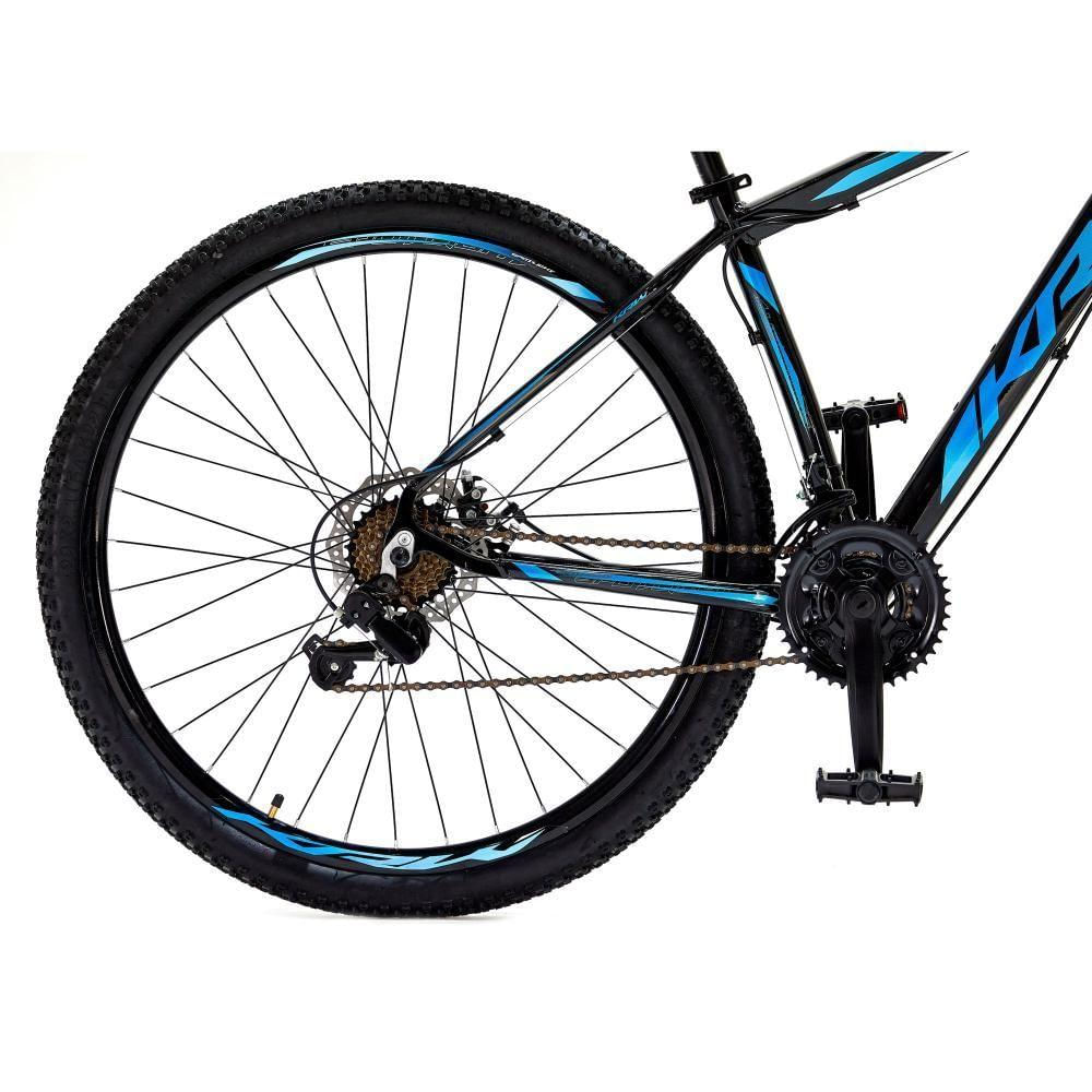 Bicicleta Aro 29 Krw Alumínio Shimano 21 Vel Freio A Disco Suspensão Mountain Bike S6 19 Preto-Azul