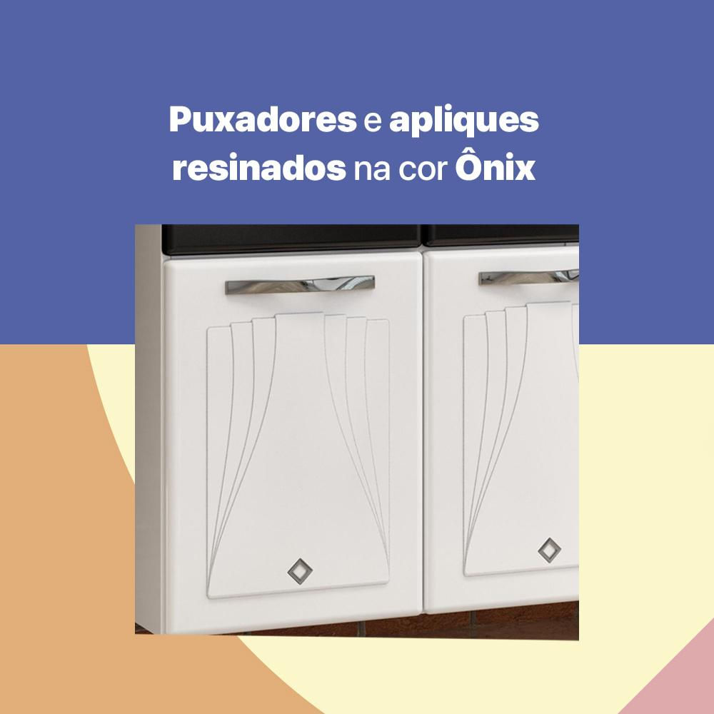 Armário de Cozinha de Aço Kit Triplo 120cm Clara Multimóveis CR6151 Branco/Preto